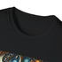 Charcoal crew neck cotton T-shirt featuring intricate fractal pattern design