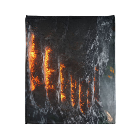 Lava Staircase in Frozen Jungle Plush Fleece Throw Blanket