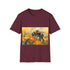 Bumblebee watercolor art tee in charcoal, crew neck, summer pick.