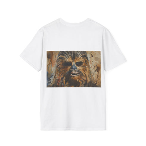 Charcoal crew neck Chewbacca watercolor t-shirt with vibrant Star Wars design