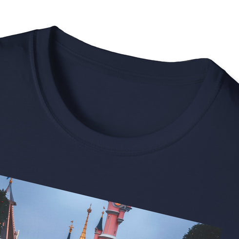 Charcoal Disney Castle T-shirt with vibrant DTG print and regular fit