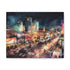 Vibrant Las Vegas cityscape art canvas with glittering lights.