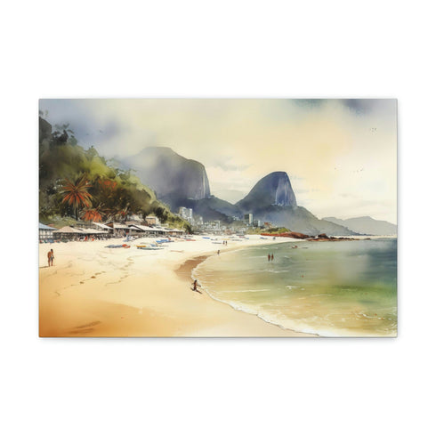 Rios Beach Bliss Canvas: Sun-kissed Shores Art Decor Print.