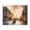 Stunning Berlin sunset canvas with iconic landmarks against vibrant sky.