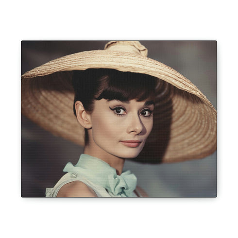 Audrey Hepburn Breakfast at Tiffanys portrait on 8x10 canvas.