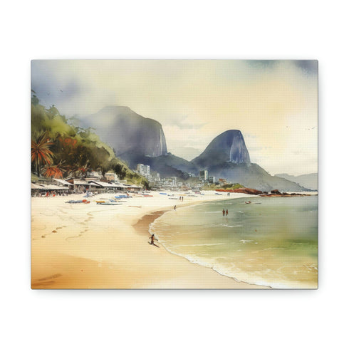 Rios Beach Bliss: Sunkissed Shores Canvas - Vibrant Copacabana & Ipanema landscapes.