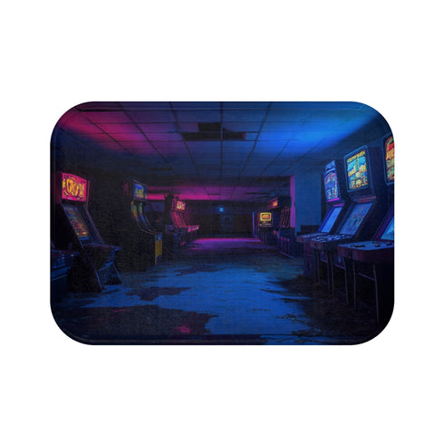 "Abandoned Arcade Glow Bath Mat"