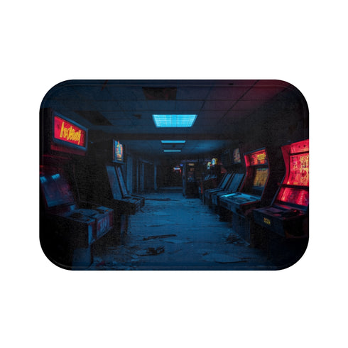 "Abandoned Arcade Glowing Dark Bathmat"