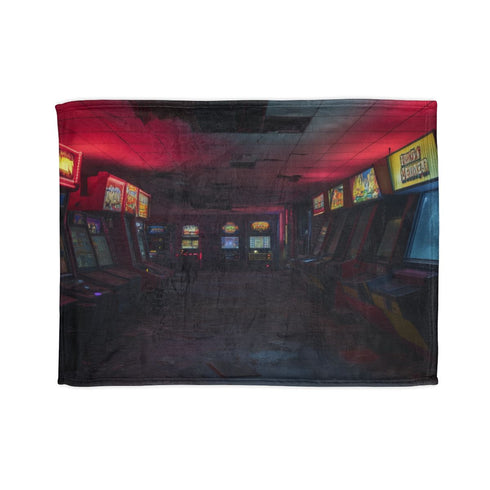 Abandoned Arcade Glowing in the Dark Plush Fleece Throw Blanket