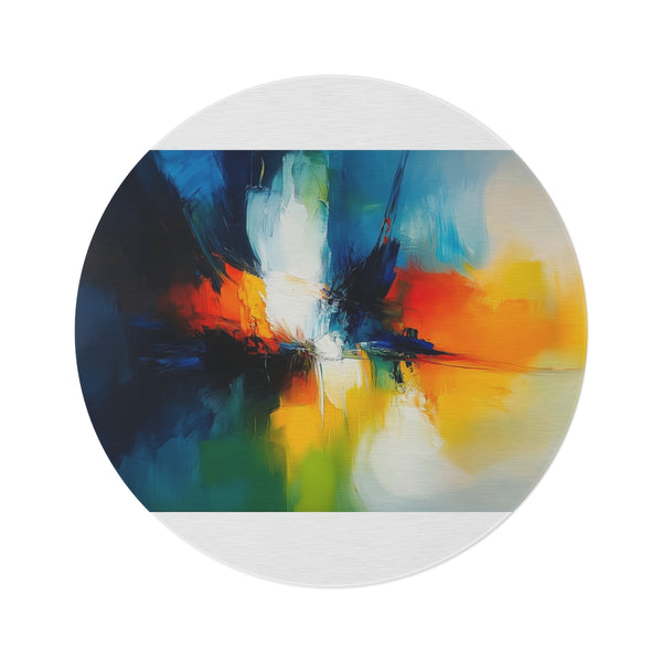 "Abstract Burst Round Rug"
