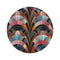 "Abstract Deco Round Rug: Artful Elegance"