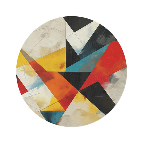 "Abstract Geometric Oasis Round Rug"