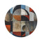 "Abstract Geometric Round Rug Design"