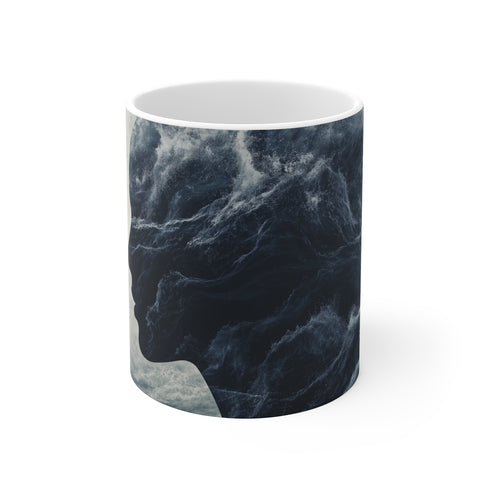 "Abstract Wave Human Silhouette Mug"