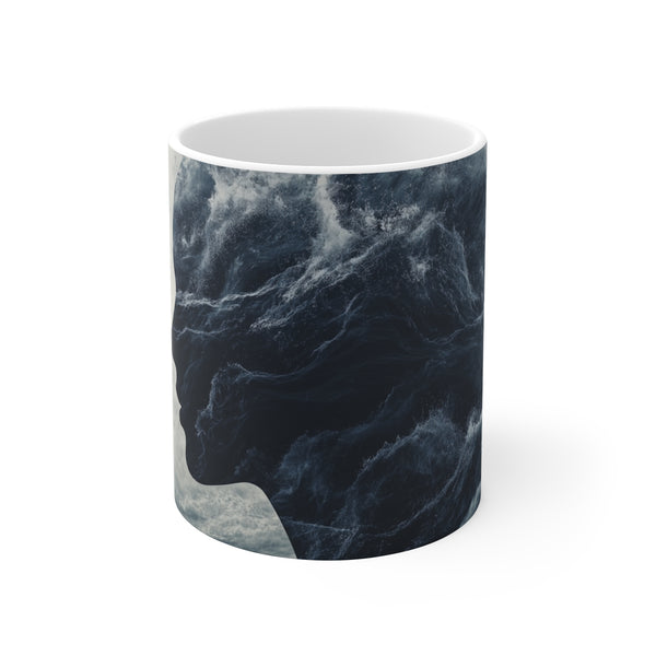 "Abstract Wave Human Silhouette Mug"