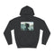 Abstract Waves Forming Human Silhouette Graphic Unisex College Hoodie - Jet Black Front