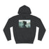 Abstract Waves Forming Human Silhouette Graphic Unisex College Hoodie - Jet Black Front