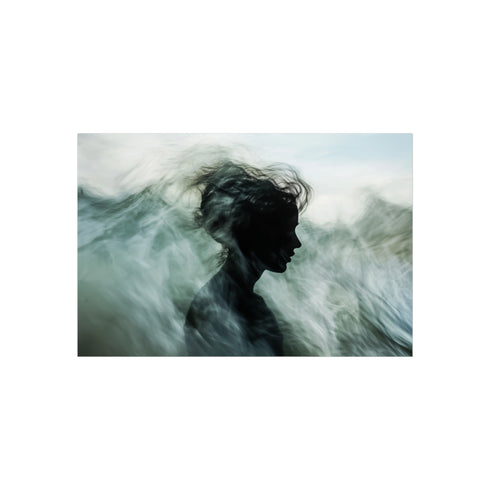 Abstract Waves Forming Human Silhouette