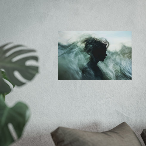 Abstract Waves Forming Human Silhouette