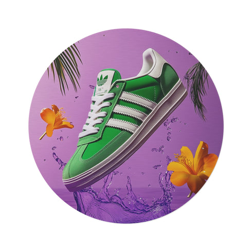 "Adidas Samba Green Round Rug"