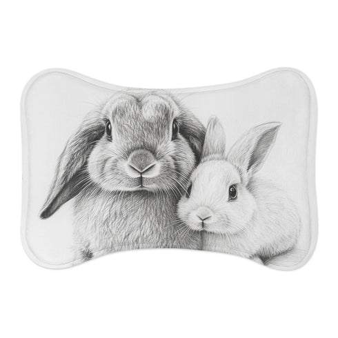 "Adorable Bunny Sketch Pet Mat"