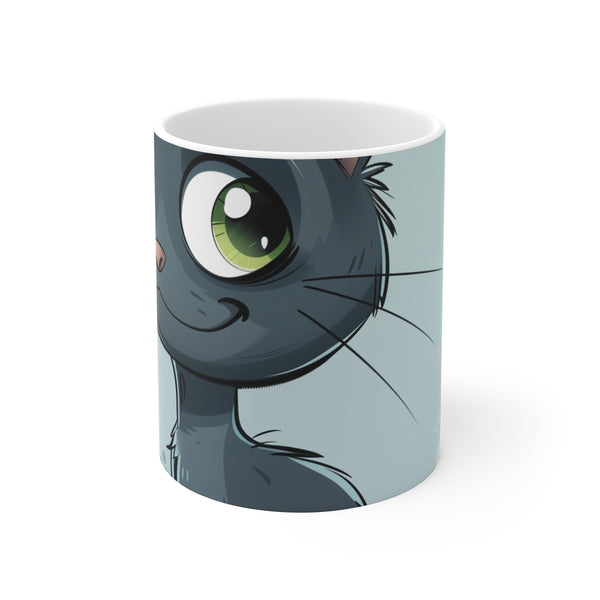 "Adorable Cartoon Cat Coffee Mug"