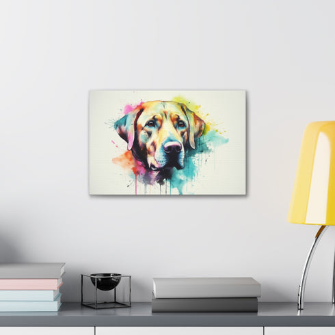 Labrador Canvas Print: Vibrant, adorable dog art for home decor.