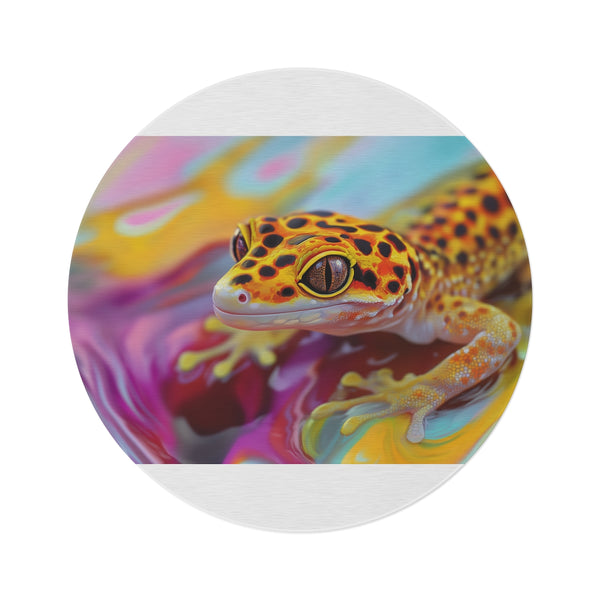 "Adorable Leopard Gecko Round Rug"
