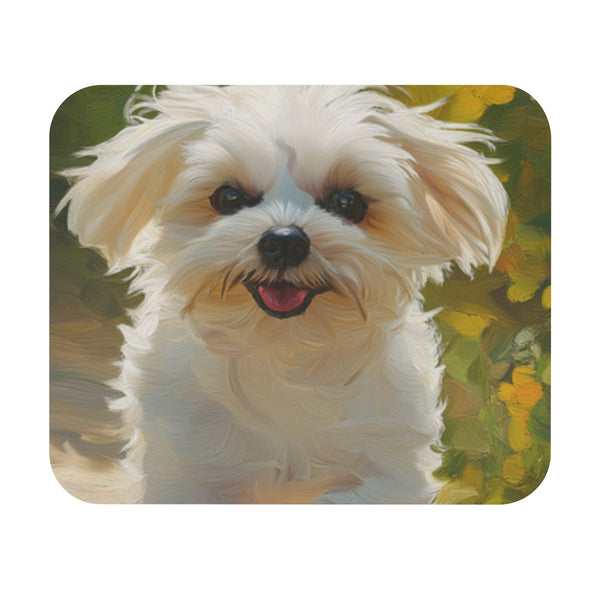 Adorable Maltese Running Mouse Pad