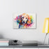Adorable pink poodle canvas art print for home decor.
