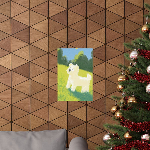 Cute Westie poster on matte paper, perfect for Valentine's Day.