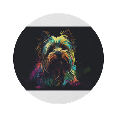 "Adorable Yorkshire Terrier Round Rug"