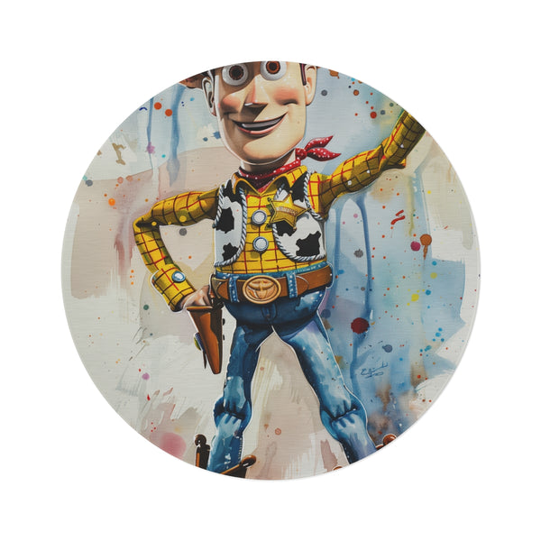 "Adventure Awaits Woody Round Rug"