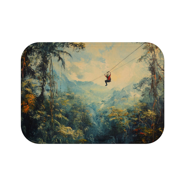 "Adventure Jungle Zipline Bath Mat"