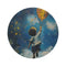 "Adventure Seeker Round Rug: Reach for the Stars with Boy and Flies"
