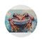 "African Dwarf Frog Round Rug: Adorable Aquatic Art"