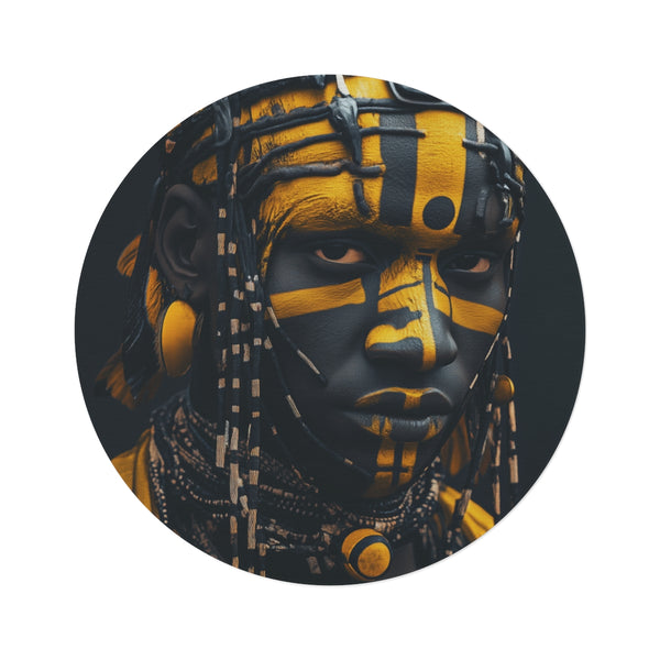 "African Tribal God Round Rug"