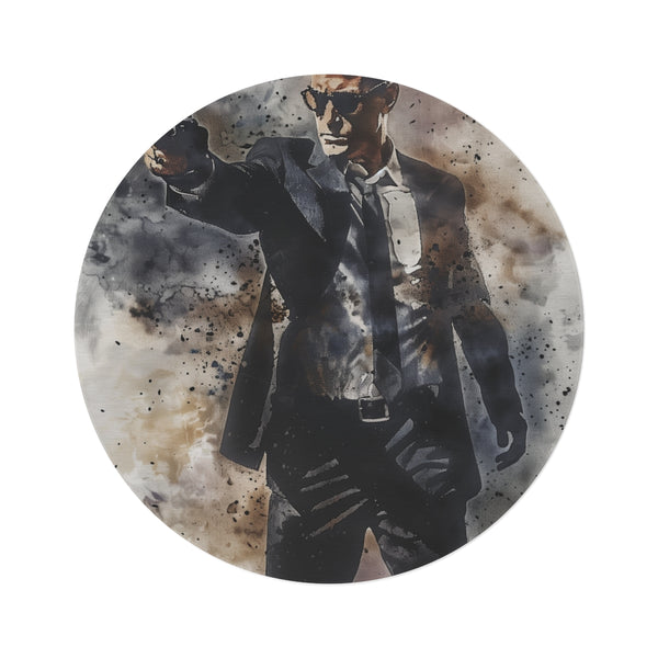 "Agent Smith Matrix Round Rug"