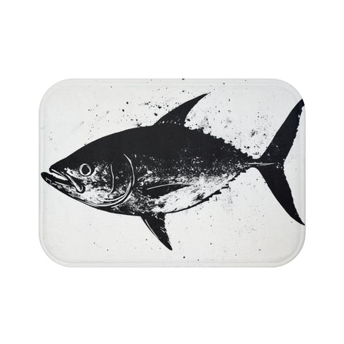 "Ahi Fish Gyotaku Bath Mat"