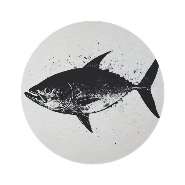 "Ahi Fish Gyotaku Round Rug"