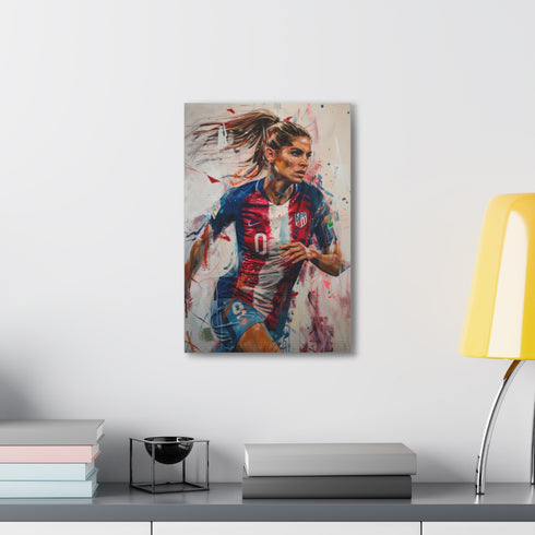 Alex Morgan Queen Soccer canvas 18x12 indoor wall decor hanging hardware