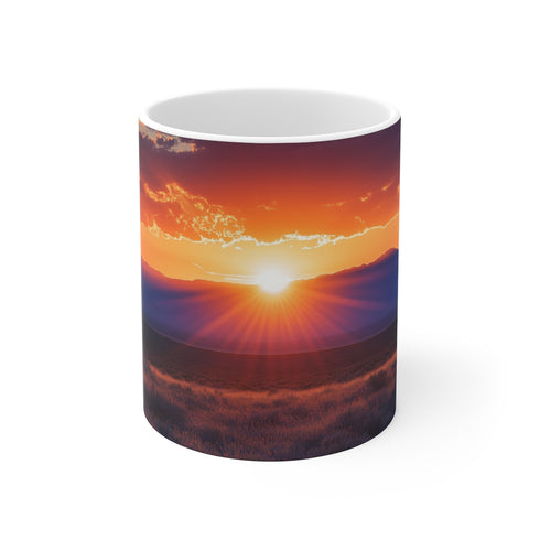 Alien Landscape Sunrise Coffee Mug