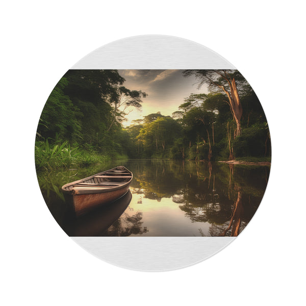 "Amazon Adventure Round Rug: Bring the Rainforest Home!"