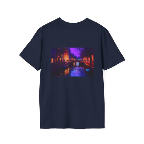 Amsterdam Canal Art Tee: Vibrant Waterways