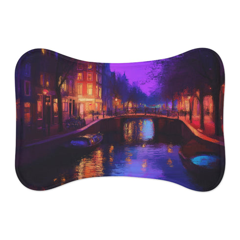 "Amsterdam Canal Pet Mat: Vibrant"