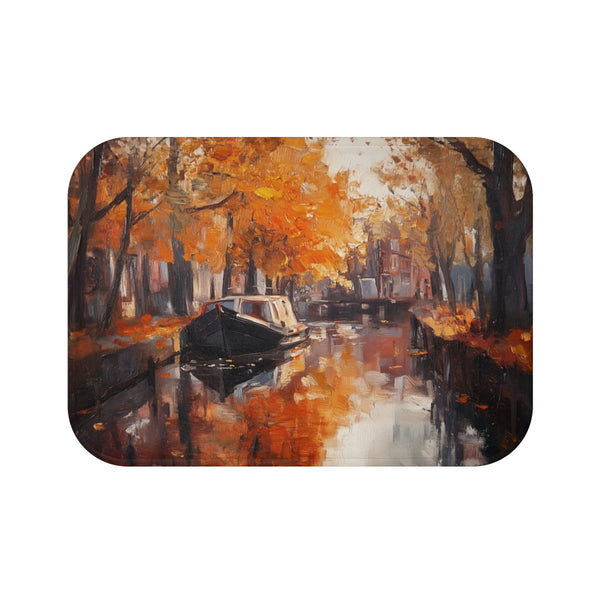 Amsterdam Canals Bath Mat: Amsterdam Painting 11