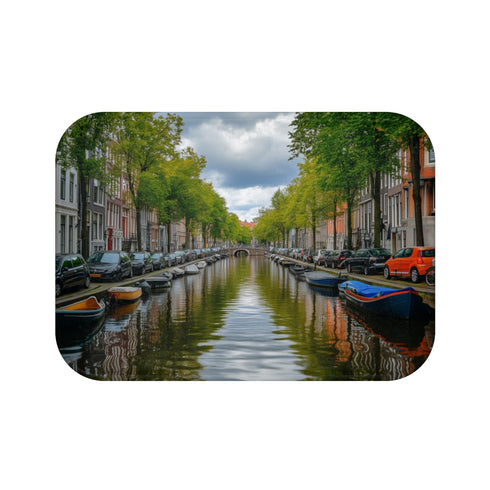 Amsterdam Canals Bath Mat: Artistic Essence