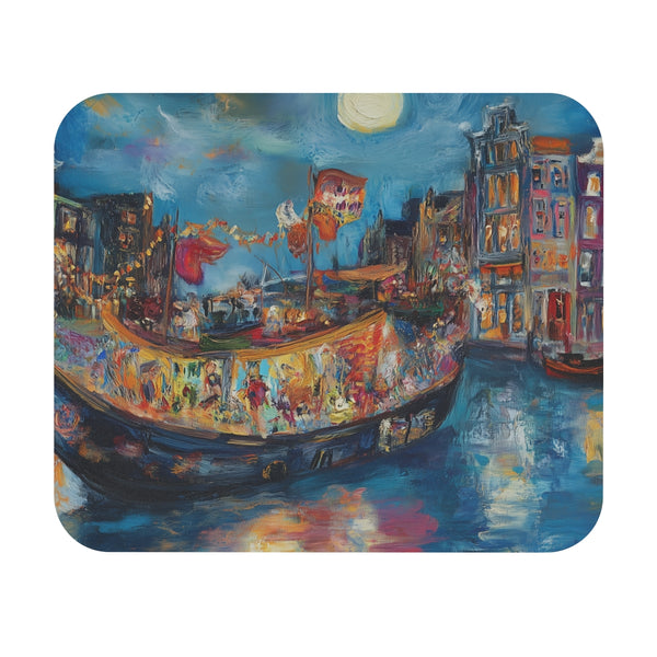 Amsterdam Canals Mouse Pad Vibrant Amsterdam Painting