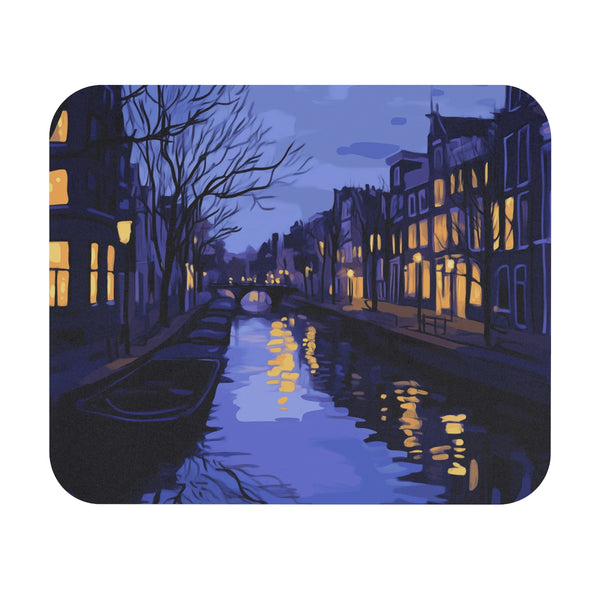 Amsterdam Canals Mouse Pad Vibrant Cityscape