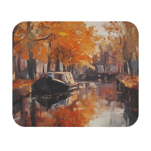 Amsterdam Canals Mouse Pad Vibrant Streetscape